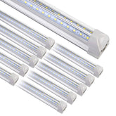 Henwsi 8ft LED shop light installed in a garage for bright, efficient coverage