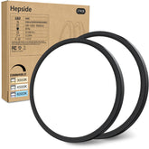 Hepside 2-pack flush-mount LED ceiling light in black for modern kitchens.