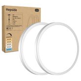 hepside 2-pack LED flush mount 7-inch ceiling light angled view for even illumination.