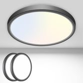 Hepside flush-mount LED light in black 6.5-inch for a sleek kitchen upgrade.