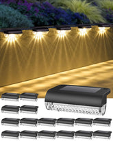 Herzila solar deck light for steps emits a warm 3000K glow.