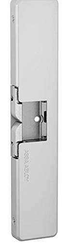 HES 9400 series slim-line electric strike in satin finish provides secure, low-profile frame integration.