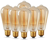 HESSION vintage Edison ST64 bulb with amber glass for pendant lighting and warm ambience