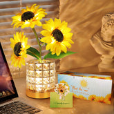 HESUSLA Sunflowers flower lamp on table emits warm, cozy glow.