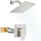 Heyalan square 8-inch showerhead delivers a wide rainfall spray for a spa-like shower.