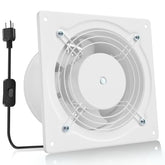 HG Power 6-Inch Exhaust Fan front view; compact wall-mounted ventilation for kitchens, efficient air exchange.