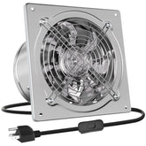HG Power 8-inch exhaust fan front view showing strong airflow for kitchens and garages
