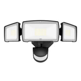 HGGH motion sensor outdoor light with three adjustable heads for flexible coverage
