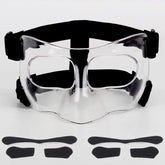 HIAARO QK01C nose guard front view with clear shield for reliable facial protection.