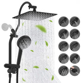 Hibbent 10-inch rainfall showerhead in all-metal build for durable luxury.
