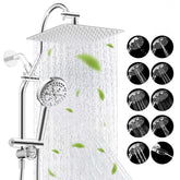 Hibbent all-metal 10-inch rainfall showerhead offers durable rust-resistant performance.