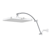 Hibbent all-metal 20-inch shower arm full view with extended length for tall bathrooms