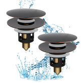 hibbent all-metal upgraded bathroom sink stopper showing universal fit and durable design