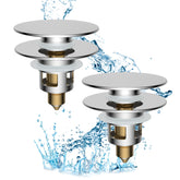 Hibbent chrome bathroom sink stopper provides a secure seal and drainage control.