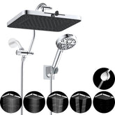 Hibbent dual shower head rainfall 13inch delivers wide coverage for refreshing showers.