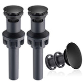 Hibbent matte black drain stopper assembly with overflow for easy installation