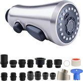 Hibbent pull-down spray head in brushed nickel for durable daily use.