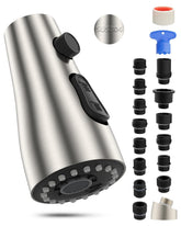 Hibbent pull-down spray head close-up showcases durable stainless steel body for everyday kitchen use.