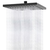 Hibbent 12-inch square rain shower head delivers broad body coverage.