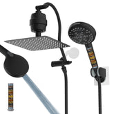 Hibbent 10-inch rainfall shower head in matte black with broad coverage for a spa-like feel