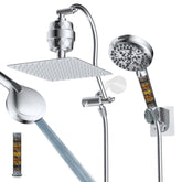 Hibbent rainfall shower head 10-inch with rust-resistant stainless steel and broad spray.