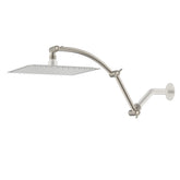 Hibbent 16-inch brass shower arm extension raises the shower head for tall bathrooms.