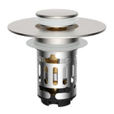 Hibbent upgraded 3-in-1 sink drain strainer with basket filters hair and debris