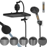 Hibbent upgraded 5-spray shower head with dual filtration delivers spa-like rainfall