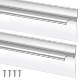 Hicarer chrome framed shower door drip rail 30inch for reduced water splashes.