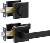 HIDALIFE front door lock set main body in matte black for secure exterior entry.