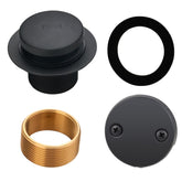 HIDROP matte black tub drain kit package highlighting durable brass and stainless steel construction