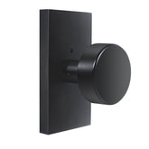HIEMEY matte black interior privacy door knob for bedroom or bathroom.