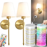 HIFCTRN battery-operated wall sconces two-pack illuminate spaces wirelessly and easily