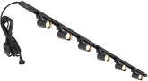 Hiiglxii plug-in track lighting with six heads for versatile ceiling illumination.