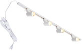 Hiiglxii track light kit unboxed showing four heads and rail system for easy installation.