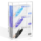 HIIMIEI acrylic glove dispenser wall mount front view shows clear access to gloves