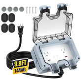 Hilictokt outdoor outlet box front view with IP66 protection for resilient weather use