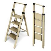 HillhutApex foldable ladder opened to 54 inches for high shelves and pantry tasks.