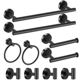 Hinmood 16-inch towel bar in matte black finish for durable bathroom storage