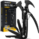 Hinshark 12-in-1 hammer multitool shown for camping and everyday DIY readiness.