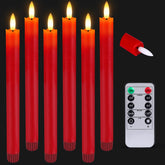 HINZER six-pack flameless taper candles with remote for simple ambiance control