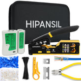 HIPANSIL RJ45 crimp tool set with case for organized cables and quick terminations.