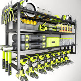 Hipidian 8-slot wall-mount drill holders organize heavy tools at hand.