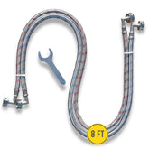Hippohose 8ft hose with double 90-degree elbows for tight spaces.