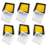 Hippotech six-pack air filters for Husqvarna K760 and K770, ready for use.