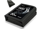 HIRALIY 20 Mil tarp in 12x15 ft with reinforced loops for windproof outdoor protection.