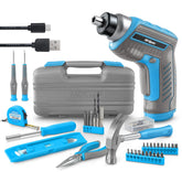 Hi-Spec 35pc blue tool kit case keeps bits organized for DIY tasks.