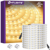 HitLights 24V LED strip in an 8m reel providing even warm white illumination for cabinets and shelves