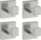 Hiuqixe geometric brushed nickel hook 4-pack keeps towels neatly organized.