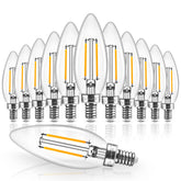 Hizashi candelabra LED bulb with 450 lumens for bright chandeliers.
